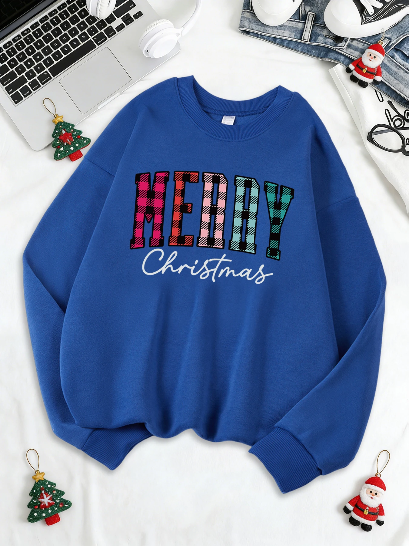 Merry Christmas Creative Letter Print Women Clothing Classic Warm Sweatshirt Loose Street Pullovers Autumn Winter Streetwear