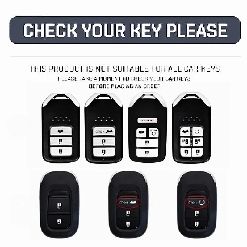 

New Leather Car Remote Key Fob Cover Case For Honda Accord EX EXL Civic Crv Hrv Pilot Ridgeline 2016 -2018 Pocketor