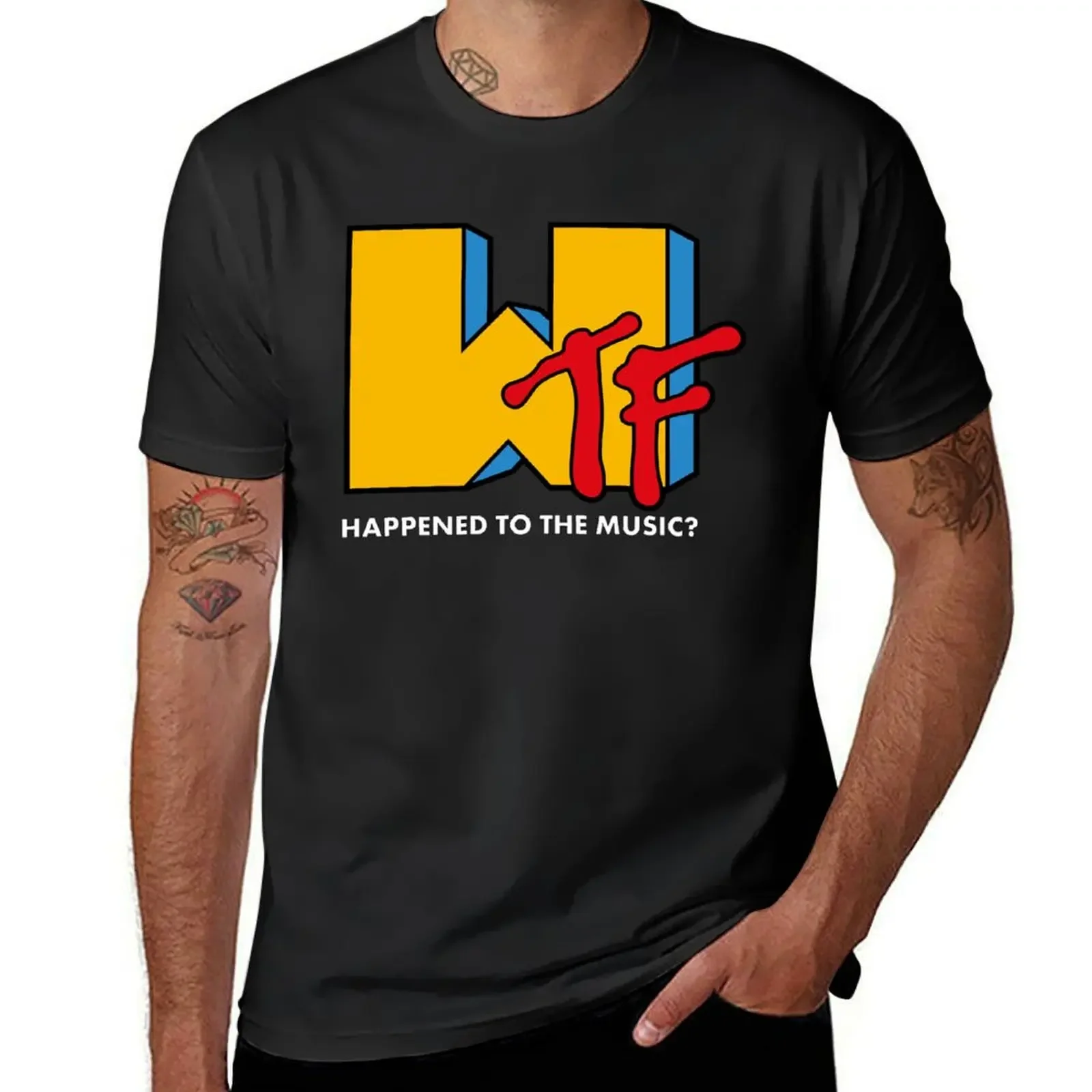 

Wtf happened to the music T-Shirt for a boy cotton graphic tees man clothes baggy shirts cotton t shirt men