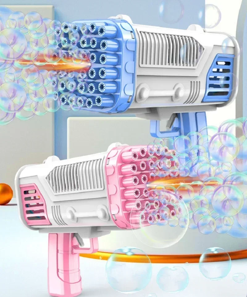 

36 Holes Gatling Soap Bubble Machine Water Gun Bubble Rocket Launcher Automatic Blower For Kids Children Birthday Wedding Party