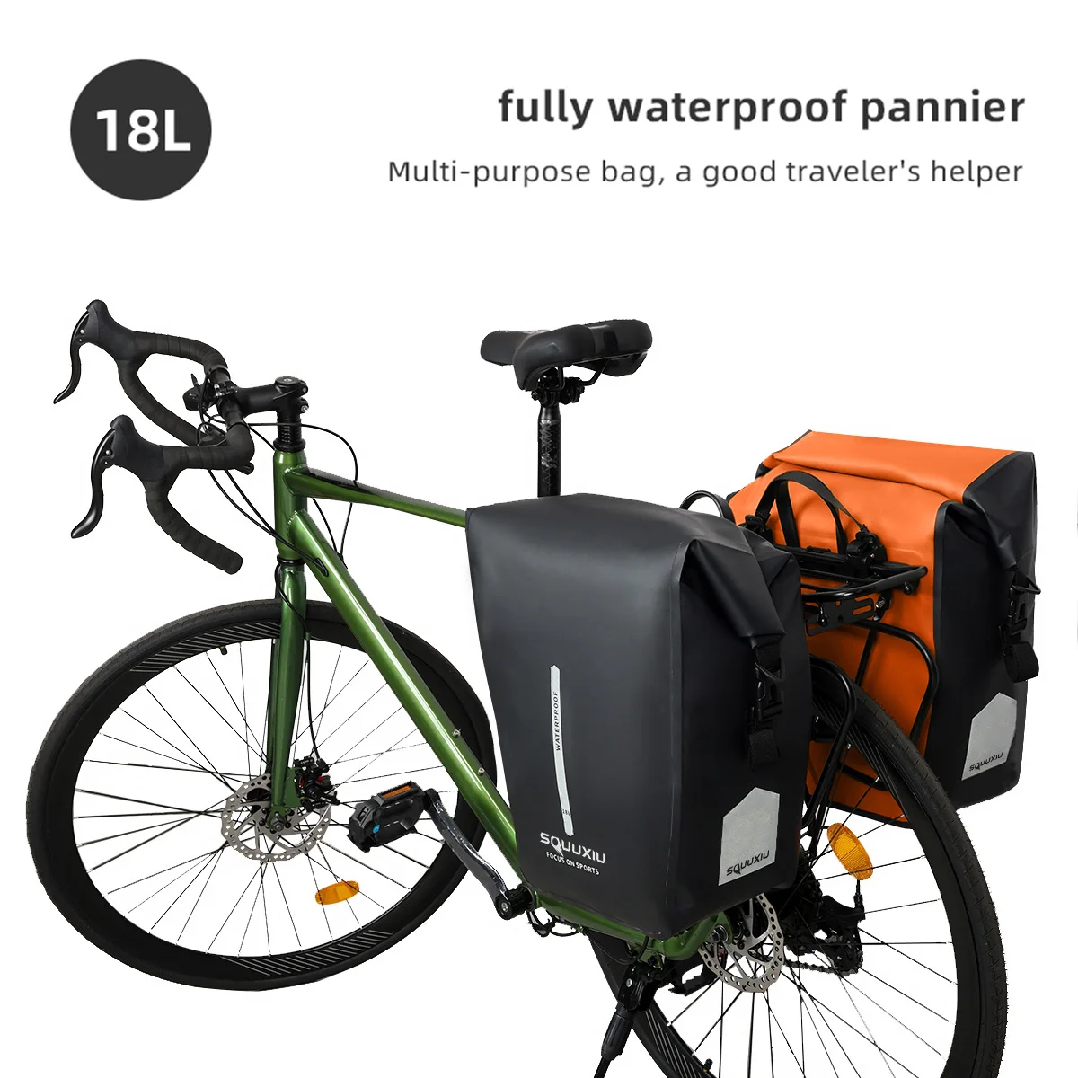 1 Pair Bike Pannier Bag Multi-functional Bicycle Bag Bicycle Rear Seat Trunk Bag Bike Waterproof Saddle Bag