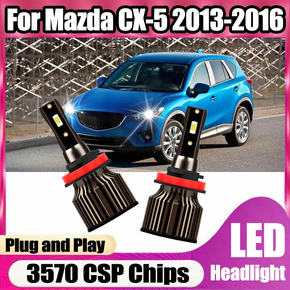 

2PCS 20000LM Headlamps Plug and Play LED Headlights 6500K White Car Headlamp 3570 csp chips For Mazda CX-5 2013 2014 2015 2016