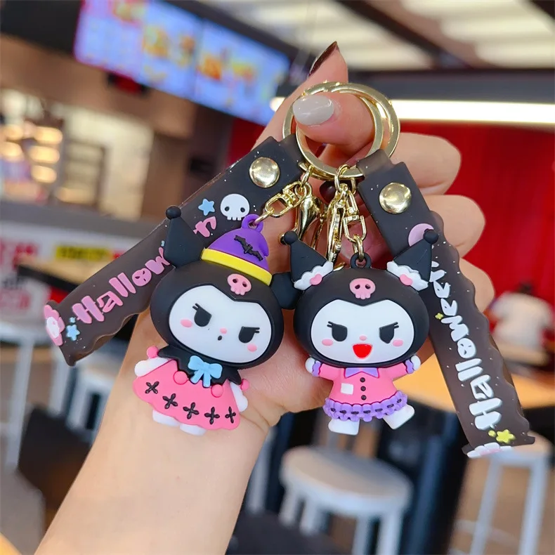 Anime Cute Sanrio Kuromi Keychain Car Key Pendant Backpack Decoration Couple Cute Kids Toys Birthday Halloween Gift For Girls