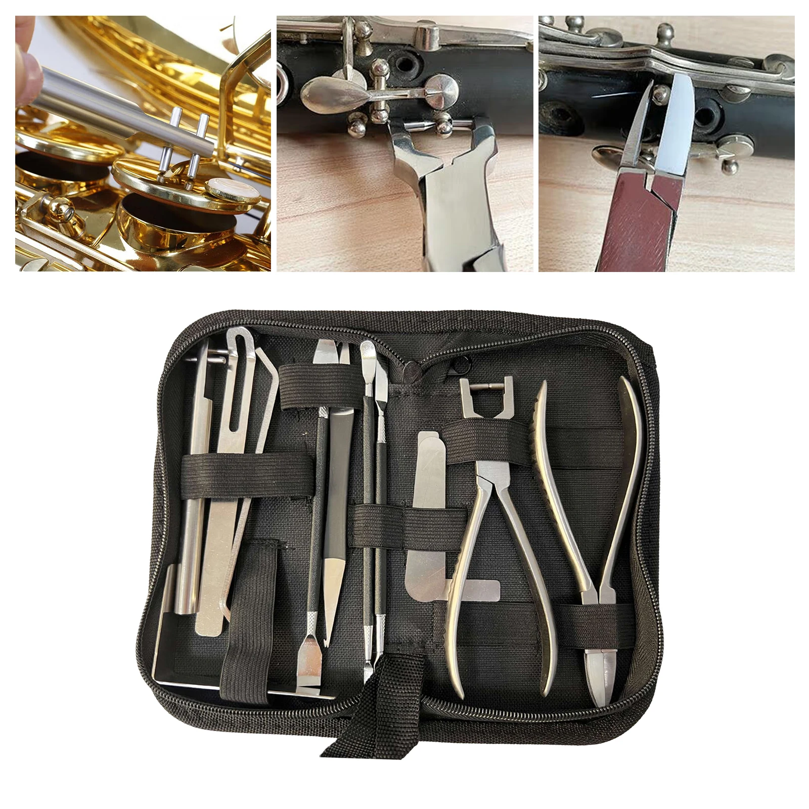 12Pcs Professional Saxophone Repair Tool Adjusting Spring Hook Woodwind Maintenance Tool for Sax Luthier Oboe Replacement Parts