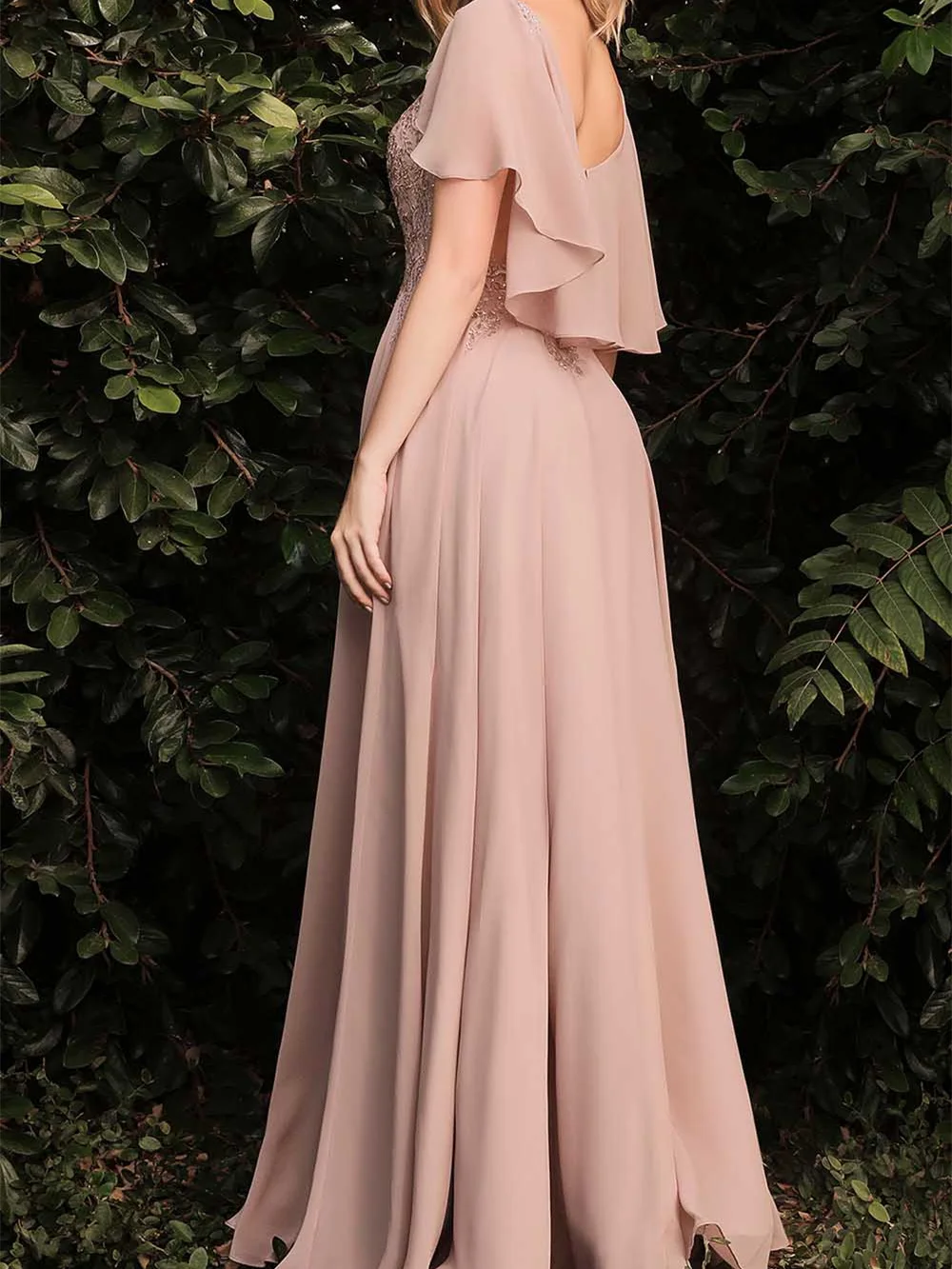 Classic Short Sleeve Bridesmaid Dresses 2024 Luxurious Chiffon Lace Gowns Elegant Appliqué Floor Length Gown Vestidos De Novia