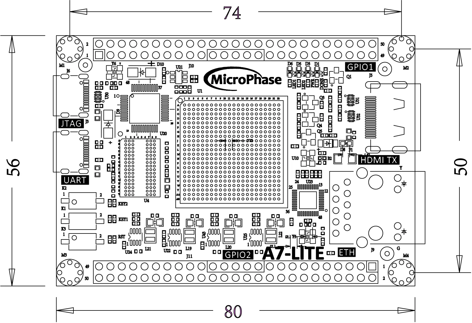 FPGA Development Board Core  XILINX Artix 7 XC7A35T 100T A7-Lite