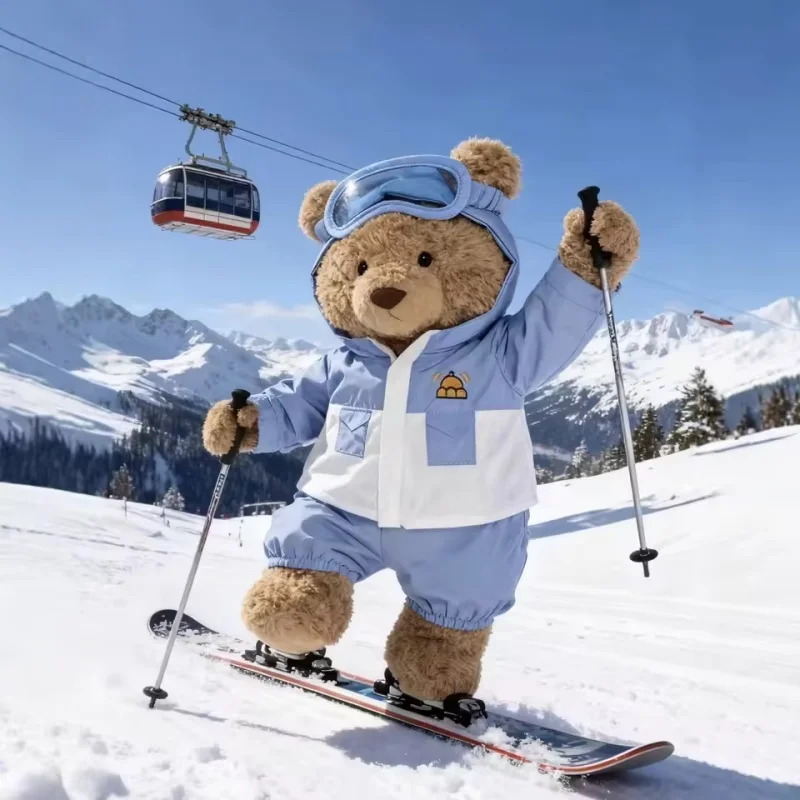 

2025 New Products Handmade Christmas Barcelona Bear Christmas Skiing Clothes Winter Clothes Cute Winter Clothes Christmas Gifts