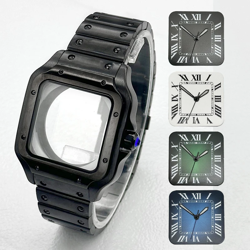 Customised 38MM NH35 Case Santo Watch Case and Strap Fit For 7S26 NH35 NH36 Watch Case Santo Transparent Back Cover Case
