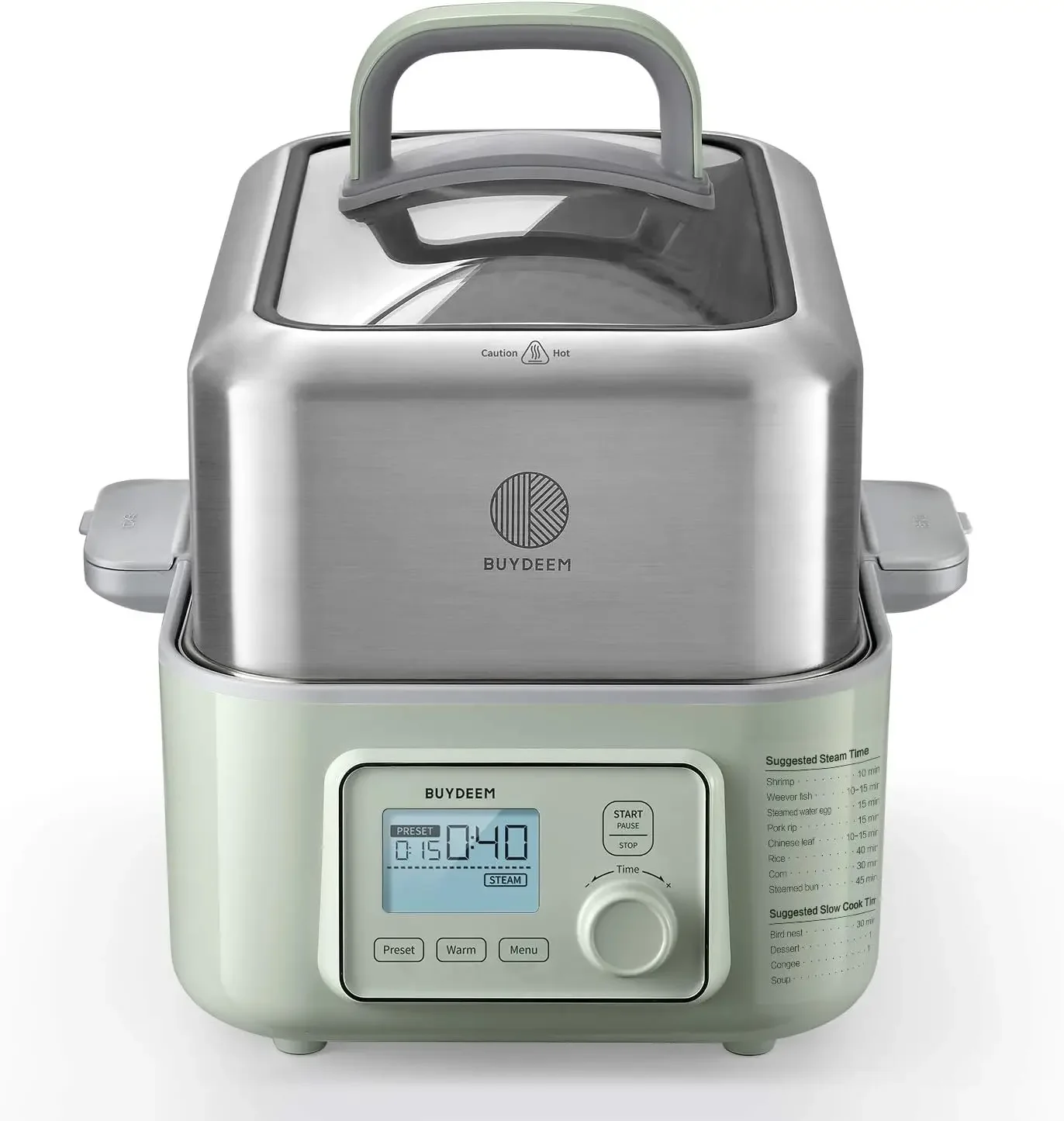 Vaporizador de alimentos para cozinhar, vaporizador de vegetais de um toque, vaporizador multifuncional digital, vapor rápido em 60s