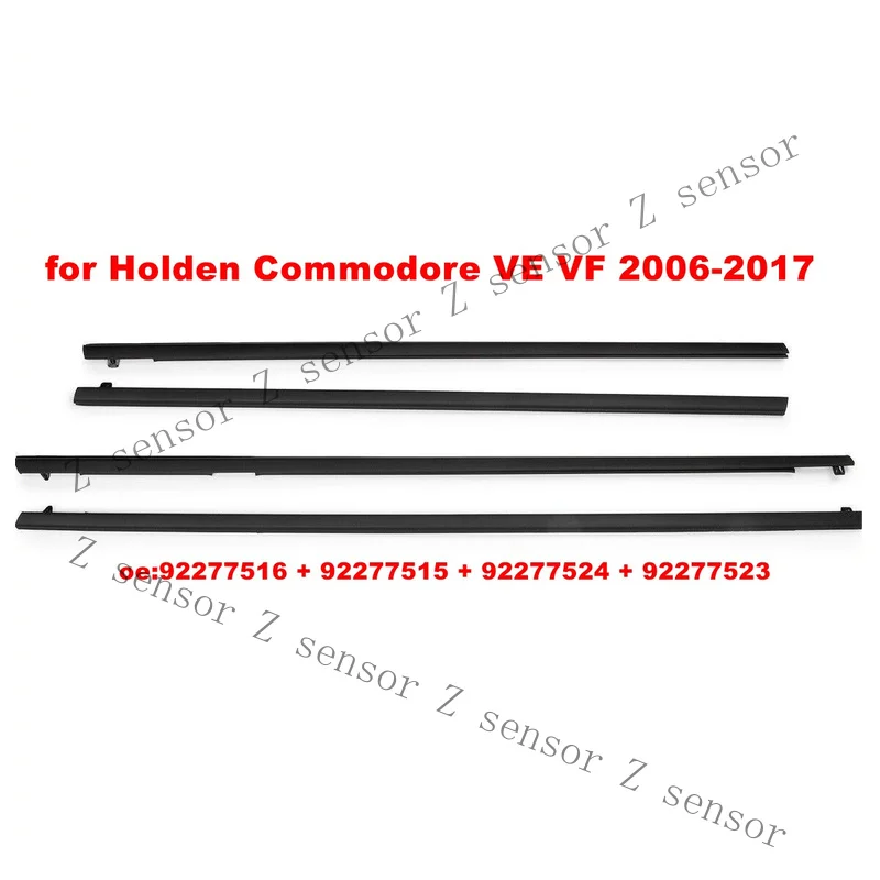 Z+ 4PCS Black Door Window Belt Mould Set 92277516 For Holden commodore VE VF 06-17