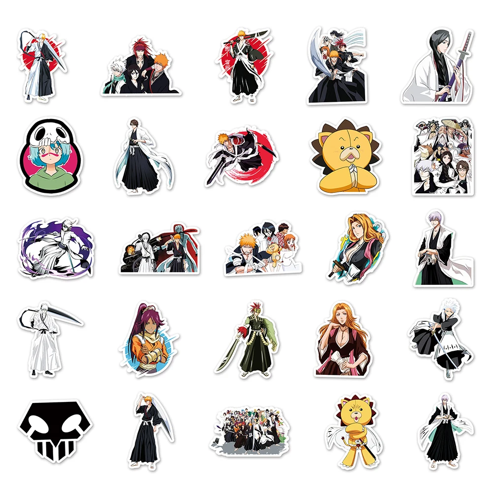 10/30/50PCS BLEACH Anime Waterproof Stickers Graffiti Decals Toy Laptop Luggage Fridge Guitar Notebook Car DIY Cartoon Stickers