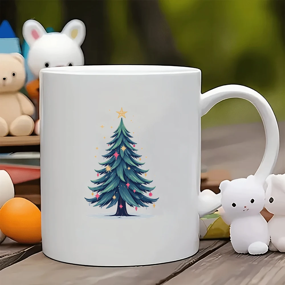 

11oz cartoon Christmas tree mug + creative cup Christmas gift kids cup family office coffee mug