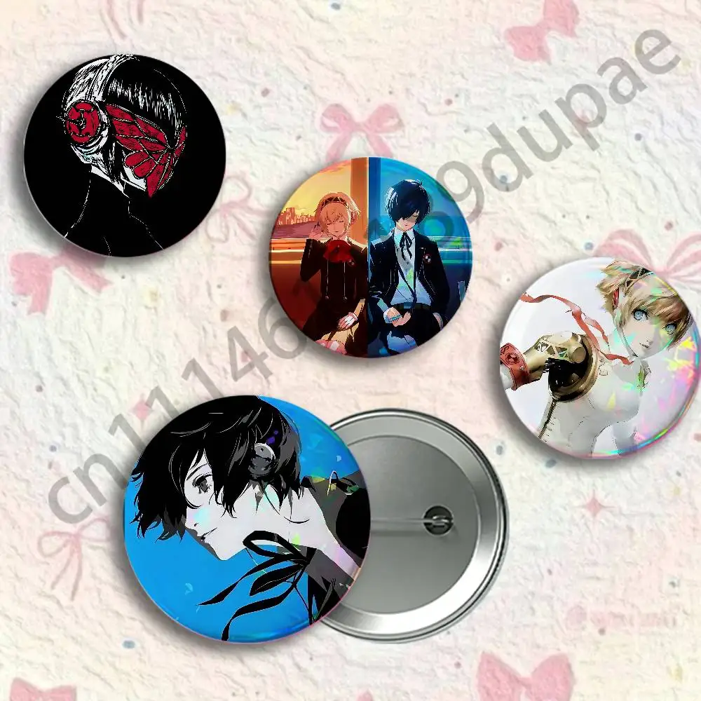 V-Vintage Game Persona 3 Badges 25 32 44 58 75 mm Round Customizable Wholesale Fan goods Self-made fan freebies