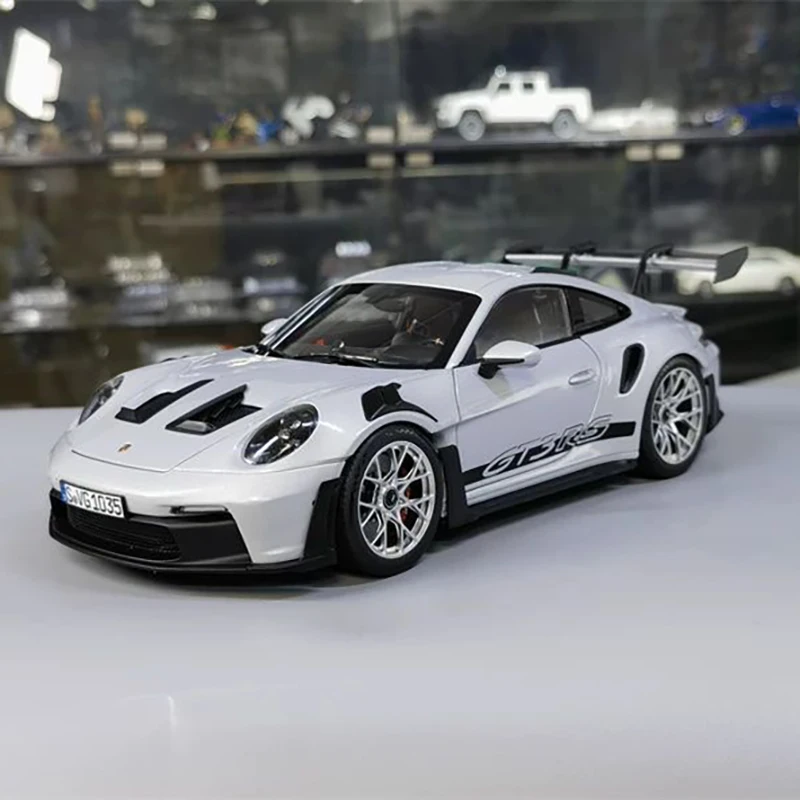 NOREV 1/18 Scale Porsche 911 GT3 RS Sports Car Model Alloy Porsche GT3 RS Grey Car Model Collection Decoration Toys for Boys