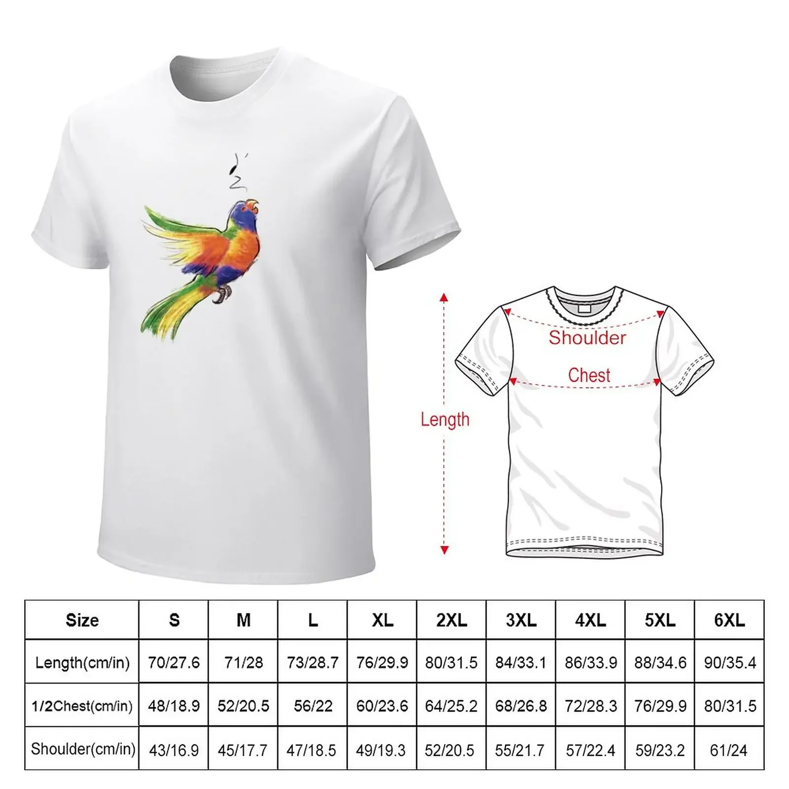 Singing Rainbow Lorikeet T-Shirt cute clothes new edition workout shirts for men