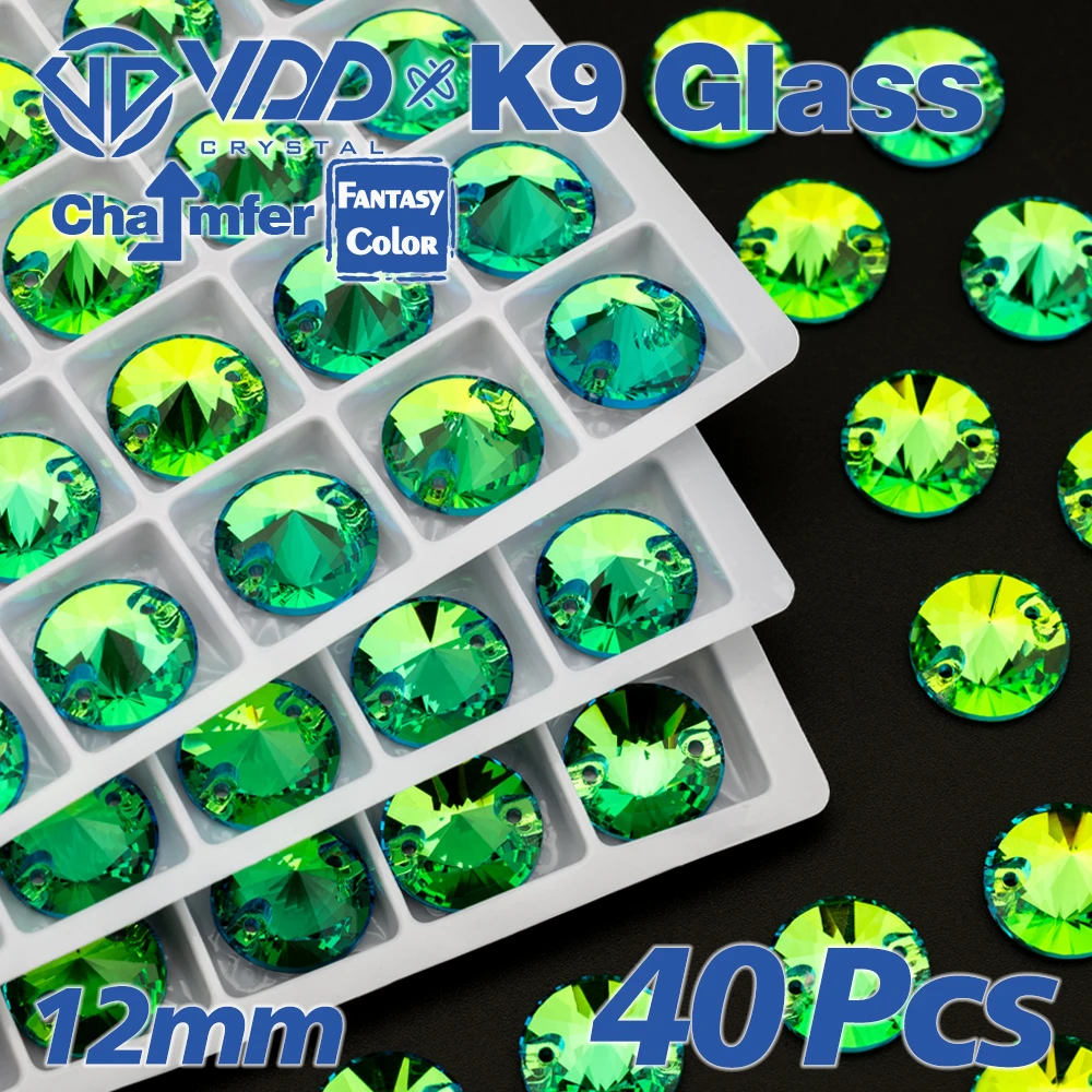 VDD S277 Luxuriöse grüne Top-Qualität AAAAA K9 Glas-Strasssteine zum Aufnähen, Kristalle, flache Rückseite, Strasssteine für Kleidungsdekorationen – Detail 9