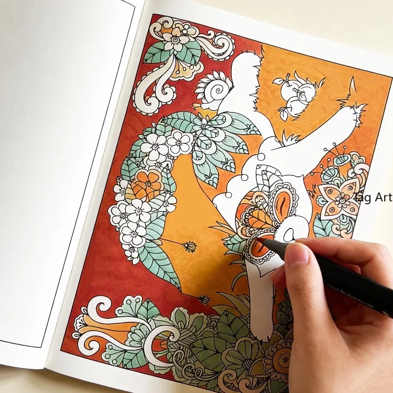 A Hand Drawn Book For Adults To Relieve Anxiety And Calm Down, Animal/Castle/Flower Mandala Theme, Coloring Book, A Good Gift