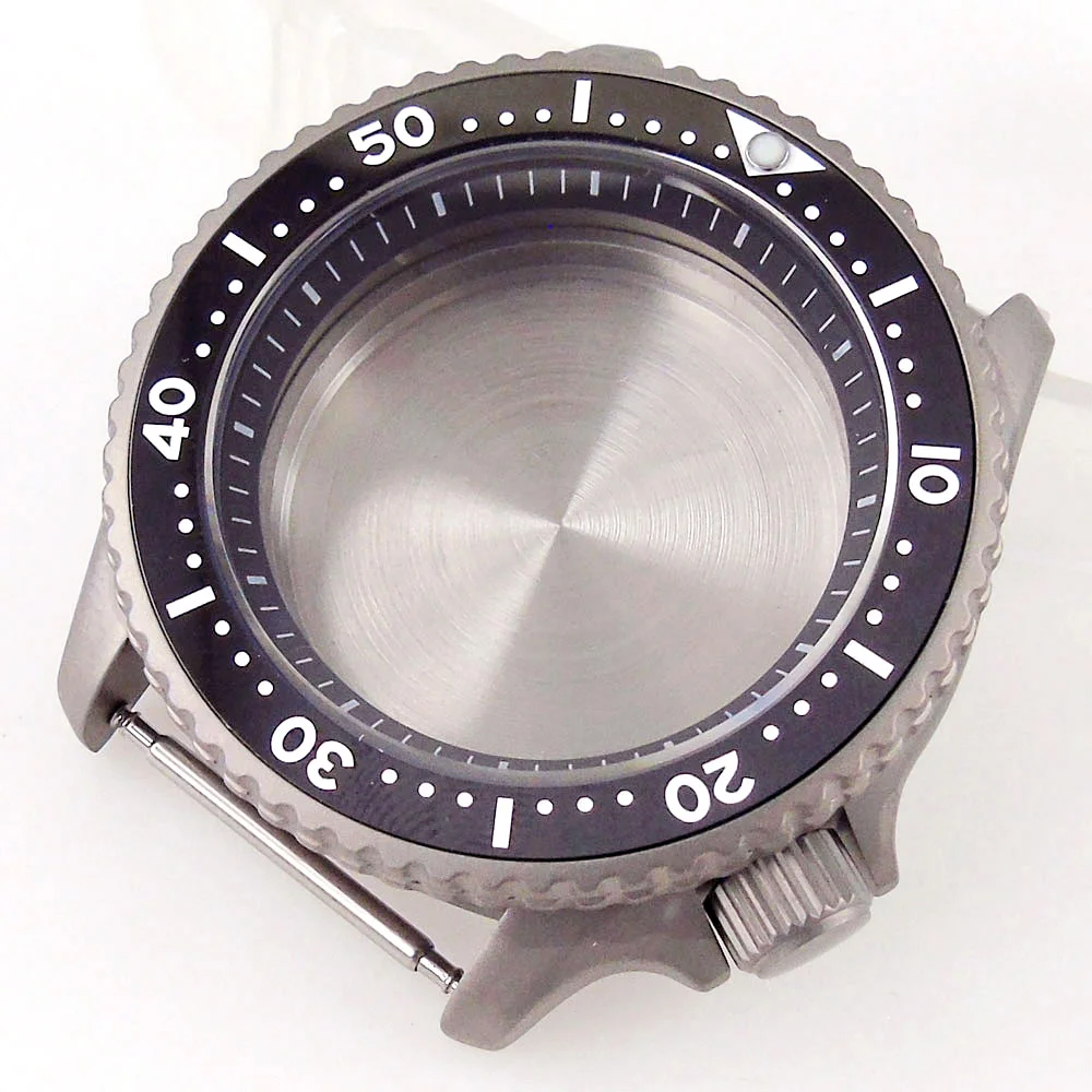 tandorio Neues 41 mm SKX Titan-Uhrengehäuse für NH34 NH35 NH36 NH37 NH70 NH72 3.8 Crown Orange Chapter Ring 120 Click Lünette Saphir 5