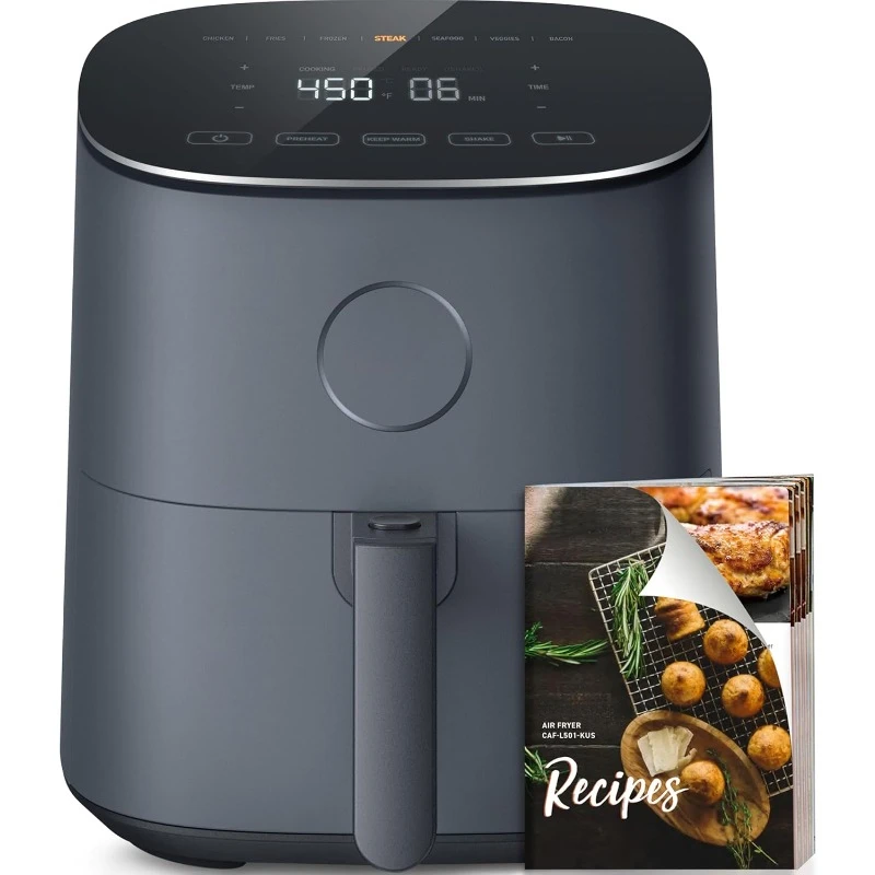 

Air Fryer 5 Qt, Max 450F for Juicy Meat, Veggies,Food, Glass Touch Panel, 130+ In-App Recipes, Little to No Oil,