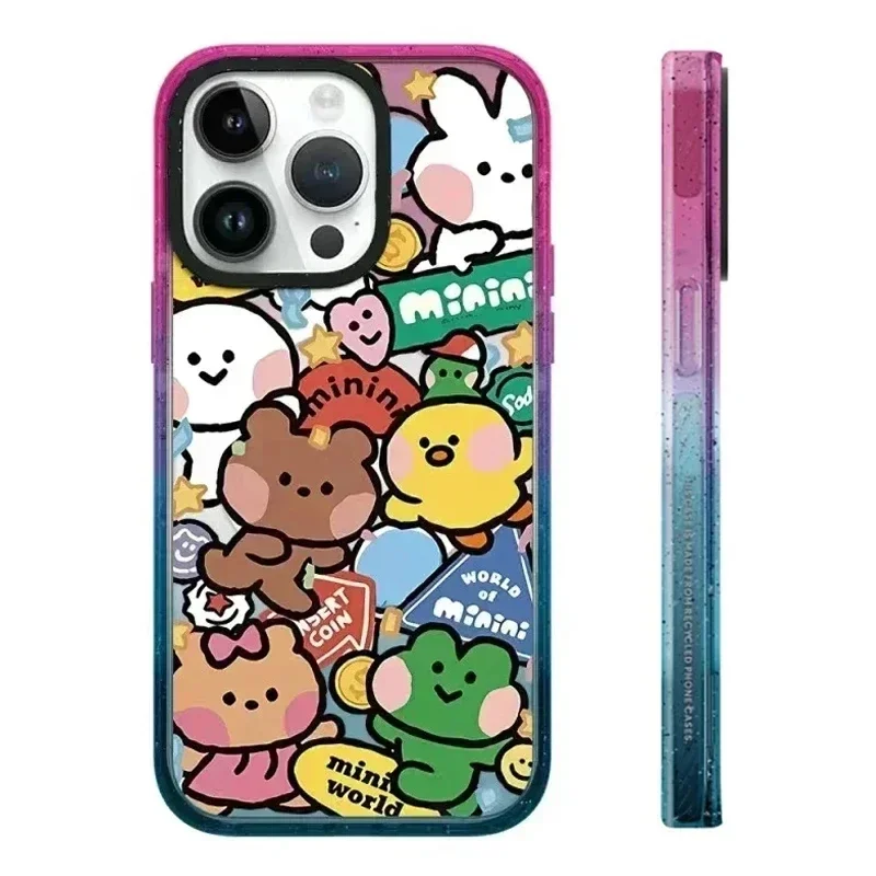 

Cartoon Cute Animal Acrylic Pattern iPhone 11 12 13 14 15 Pro Max Protective Case with MagSafe