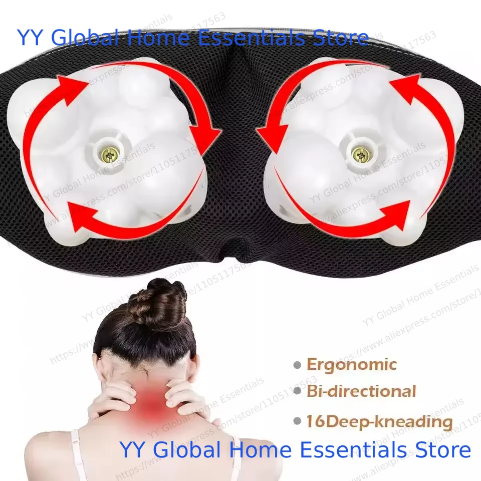 جهاز مساج شياتسو الكهربائي على شكل حرف U للظهر والرقبة والأكتاف، تدليك بالأشعة تحت الحمراء الساخنة، للمنزل، من شحن إسبانيا #3