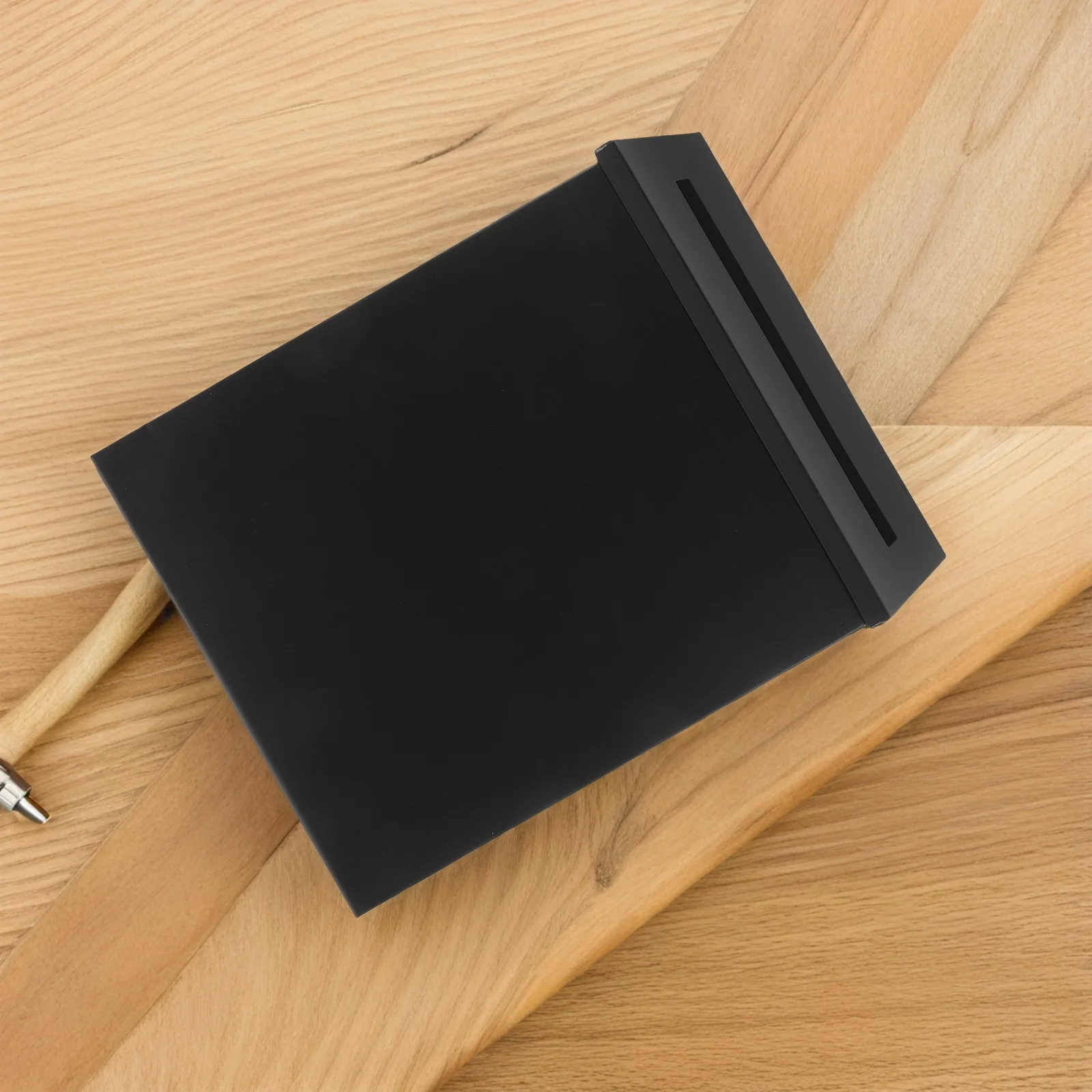 صندوق اقتراحات صندوق إيداع مثبت على الحائط من الحديد الأسود للتصويت المكتبي، ردود فعل مجهولة، فتحة رسالة صندوق بريد معدني ريفي #6