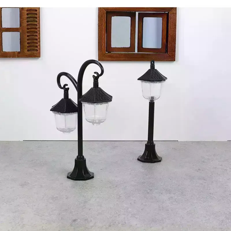 ไฟถนนจำลองสำหรับบ้านตุ๊กตา 1/12 ของตกแต่งสวนขนาดเล็ก ของประดับตกแต่งบ้านตุ๊กตา ของเล่นเสริมสร้างจินตนาการ