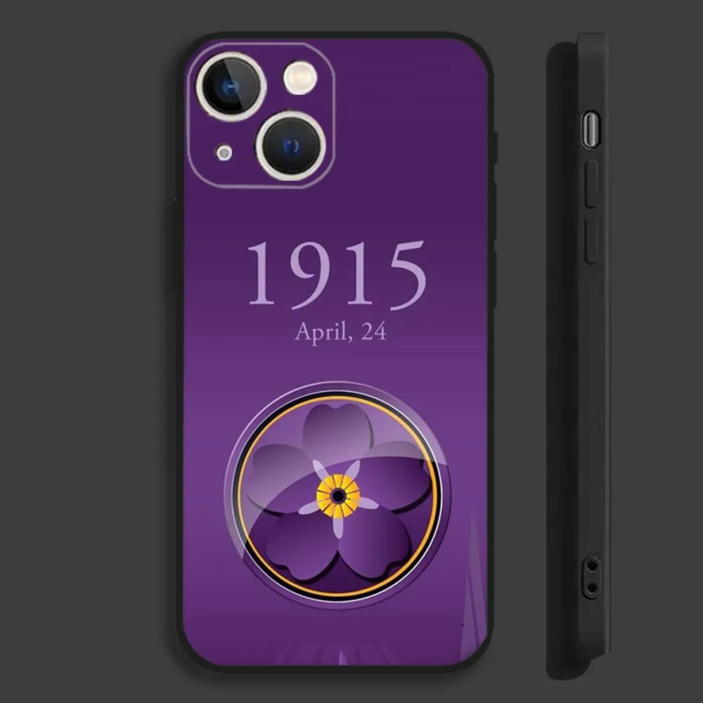 Armenian genocide 1915  Phone Case For iPhone15,14,13,12,11,Pro,Max,Plus,Mini,X,XS,XR,8,7,6,S,Plus,SE Soft Black Case