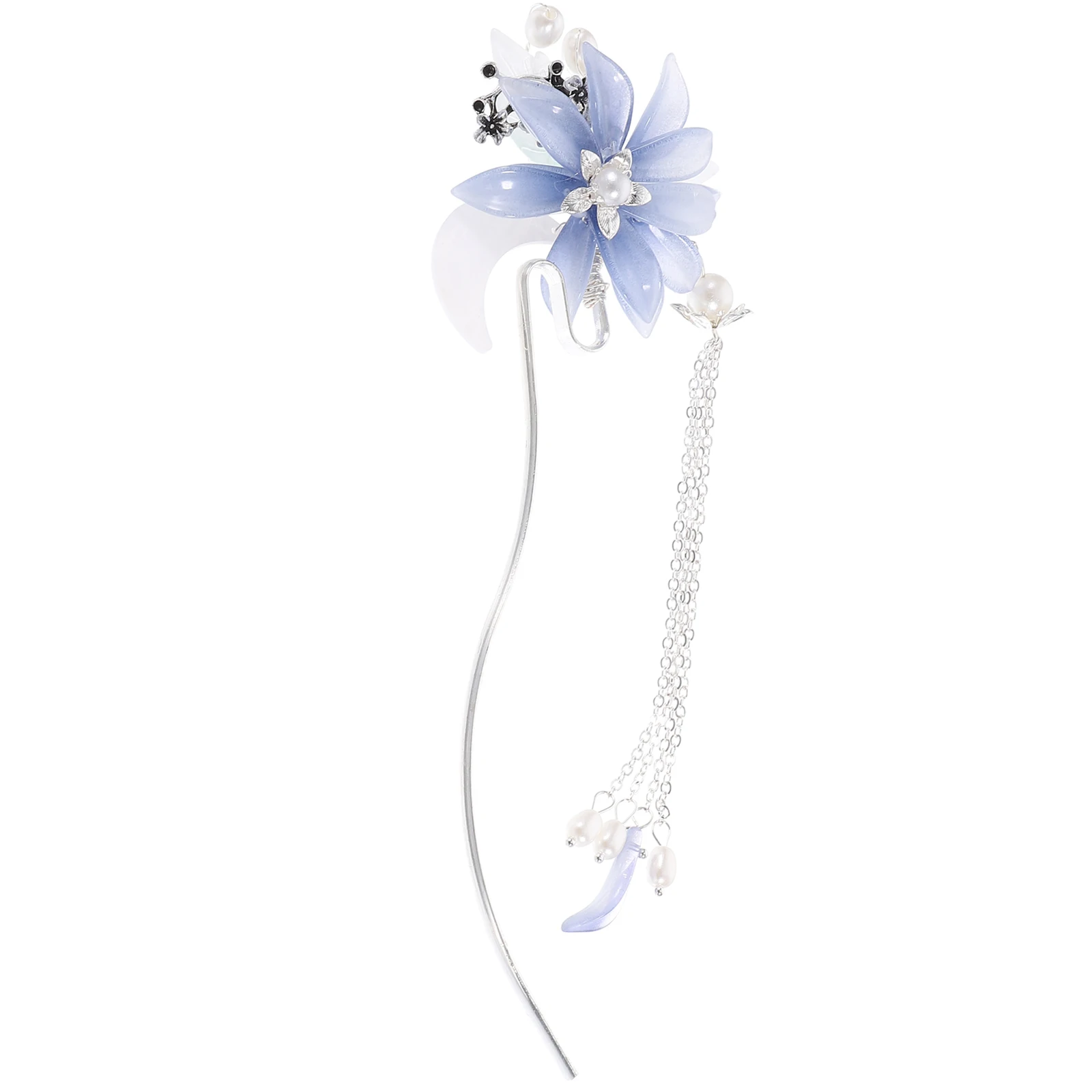 

Chinese Style Floral Hair Chopsticks Tassel Pearl Hair Stick Decorative Accessories for Women Special Occasion Daily Wear