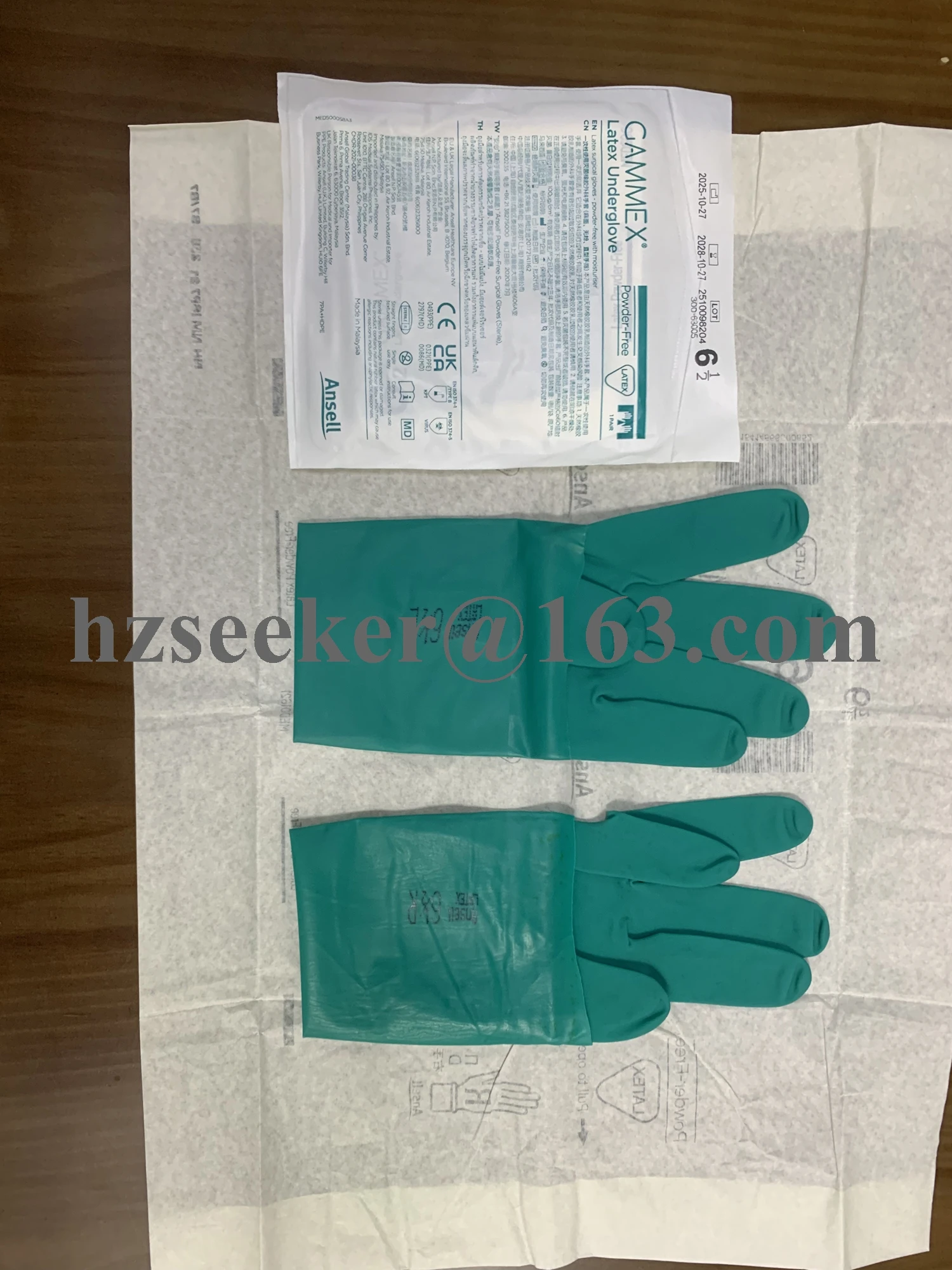 Ansell Gammex underglove latex green(1 pair) 12-inch Green colour for fast breach detection Built‑in skin‑moisturizing technolog