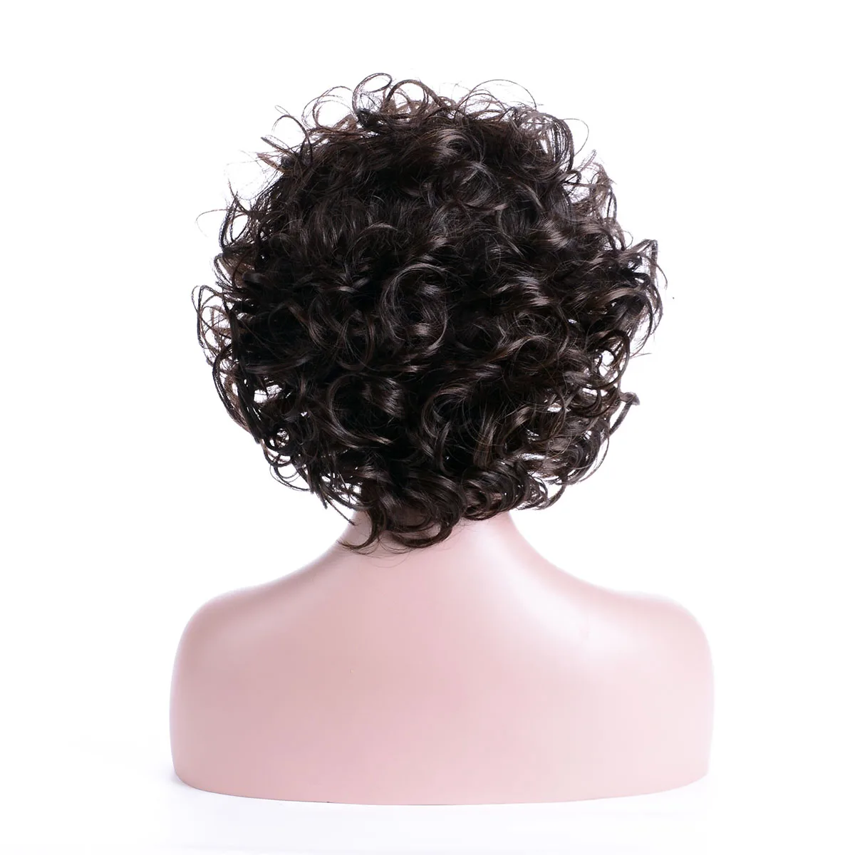 Fashion Short Curly Synthetic Wig for Women Fluffy Brown Afro Deep Wave Bob Heat Resistant Costume Party Wig for Women