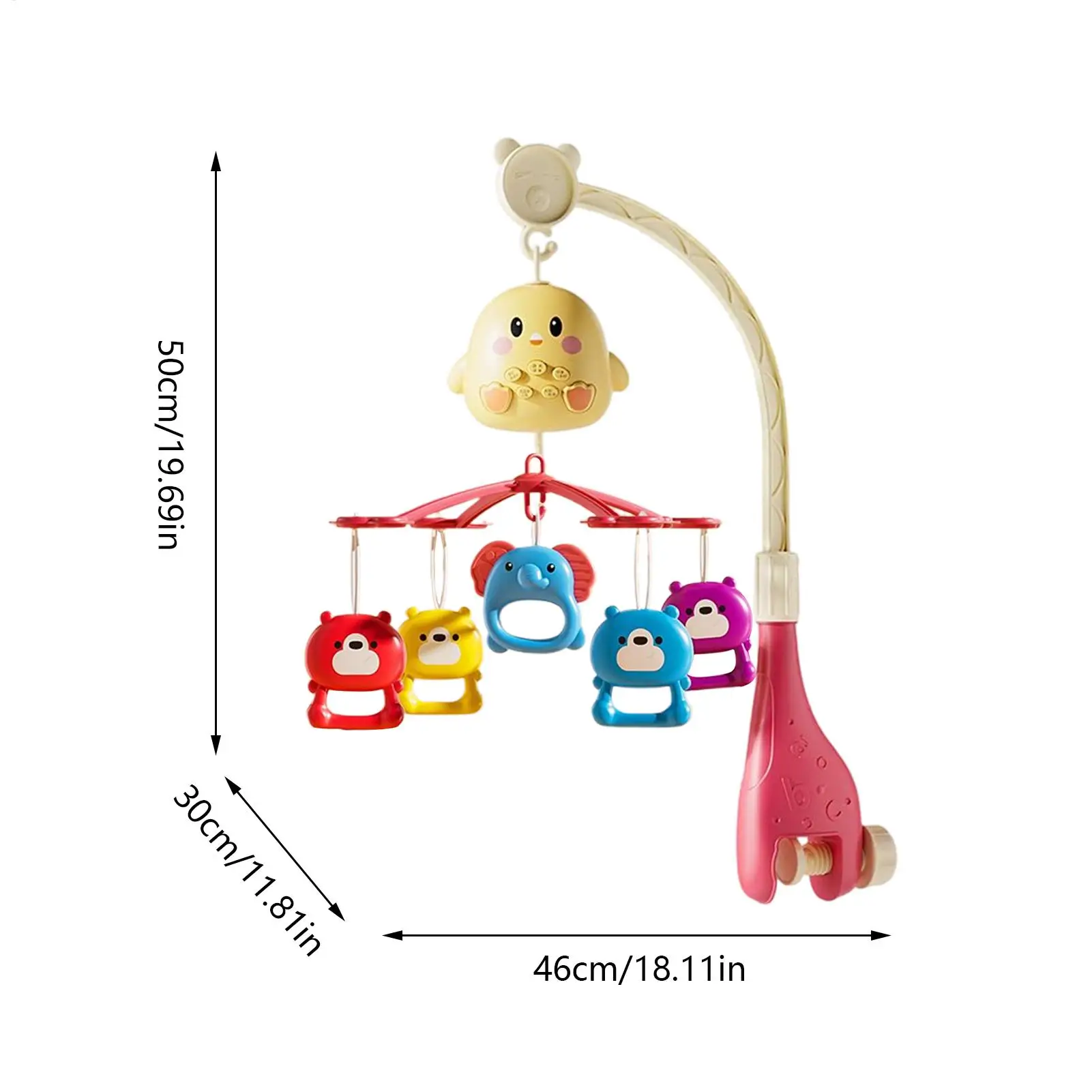 Musical Baby Crib Mobile With Remote Control Rotating Soother Toy For 0-18 Months Girls Boys Bed Play Decor sleeping aid