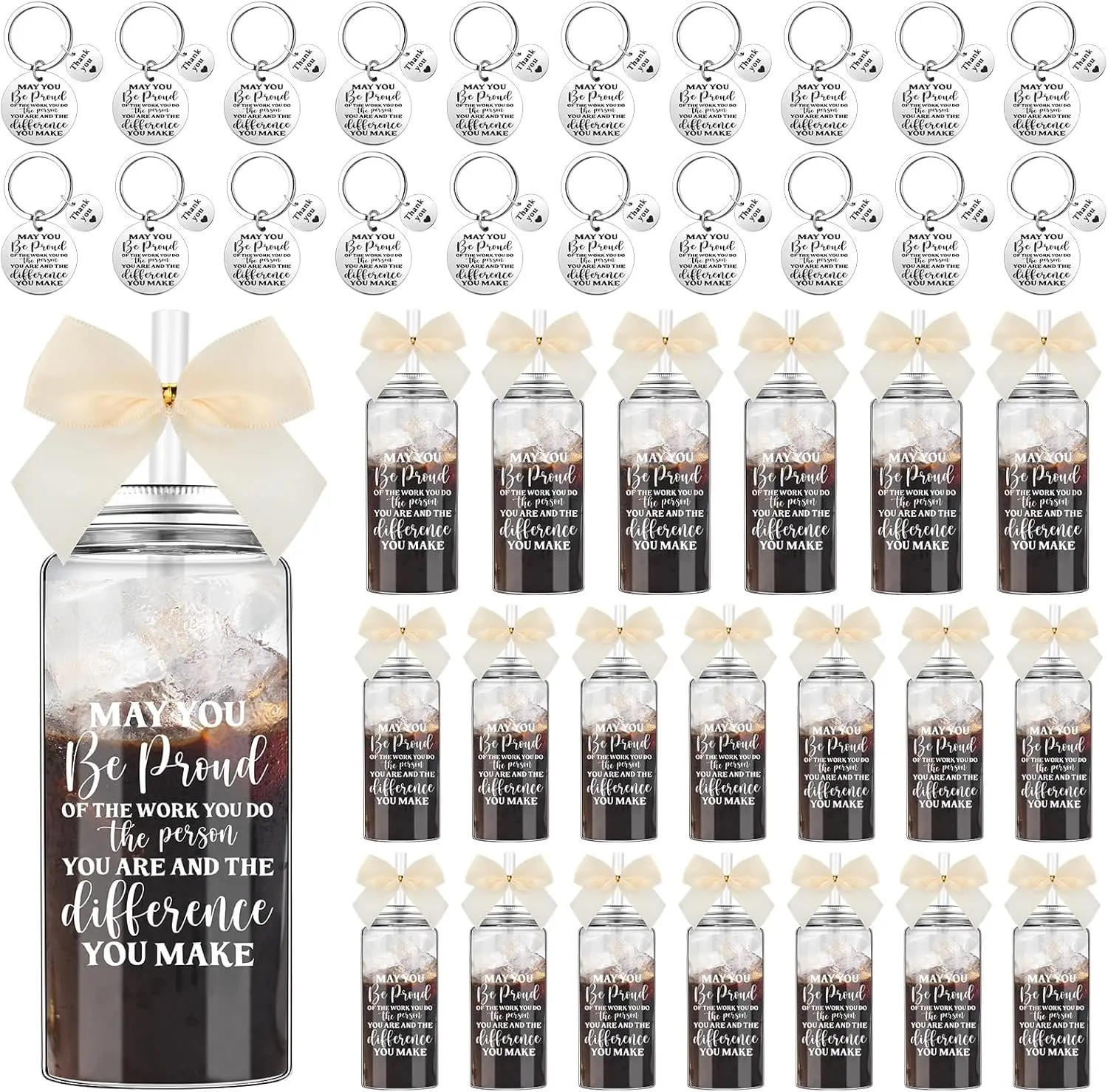 

20 комплектов подарков для сотрудников, 20 шт., 13,5 унции, могут быть гордим, узкие пластиковые стаканы с крышкой, соломинкой, 20 шт.