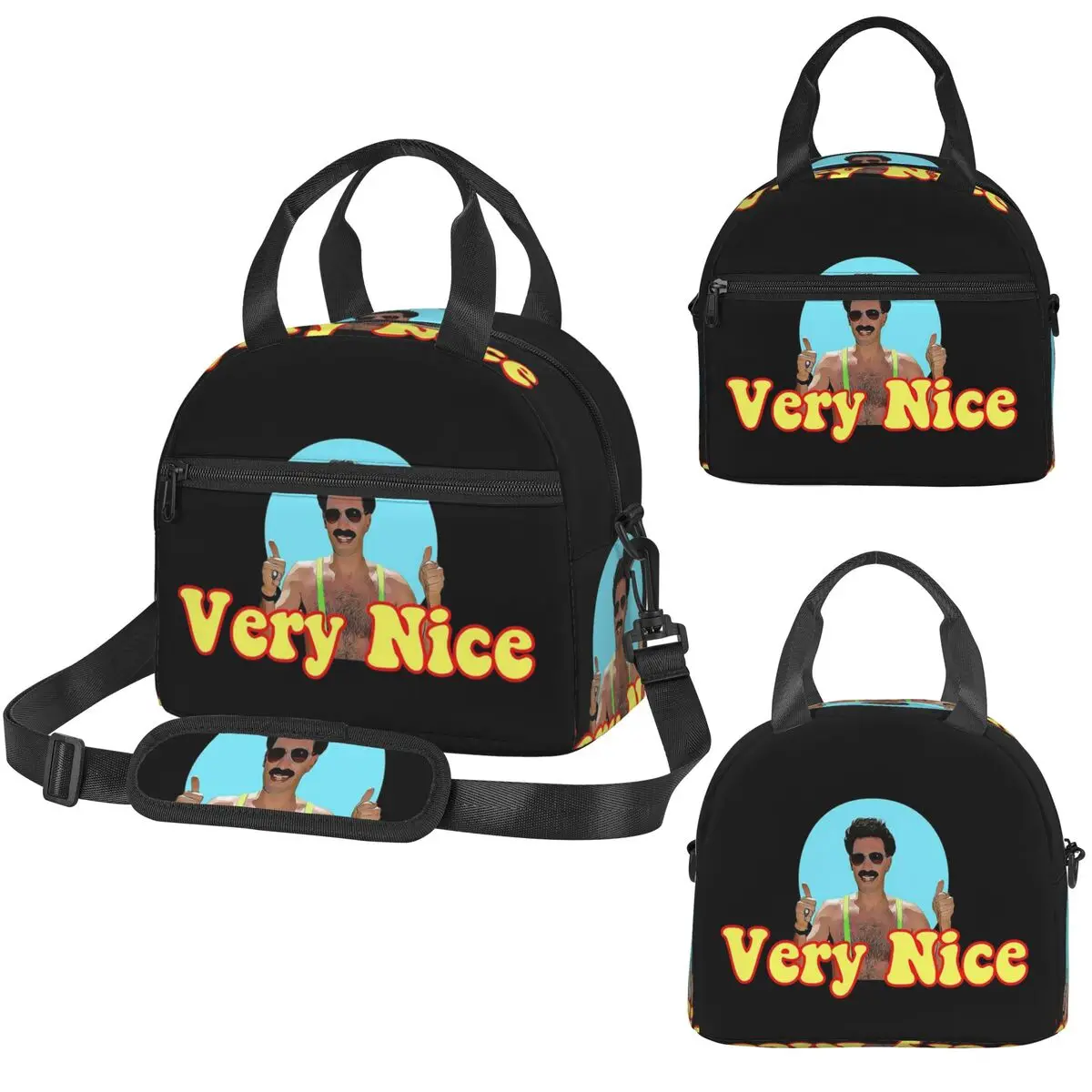 

Сумка для обеда Borat Very Nice с цифровым рисунком, изолированная, для женщин, офисная, термосумка-холодильник, портативная сумка для обеда