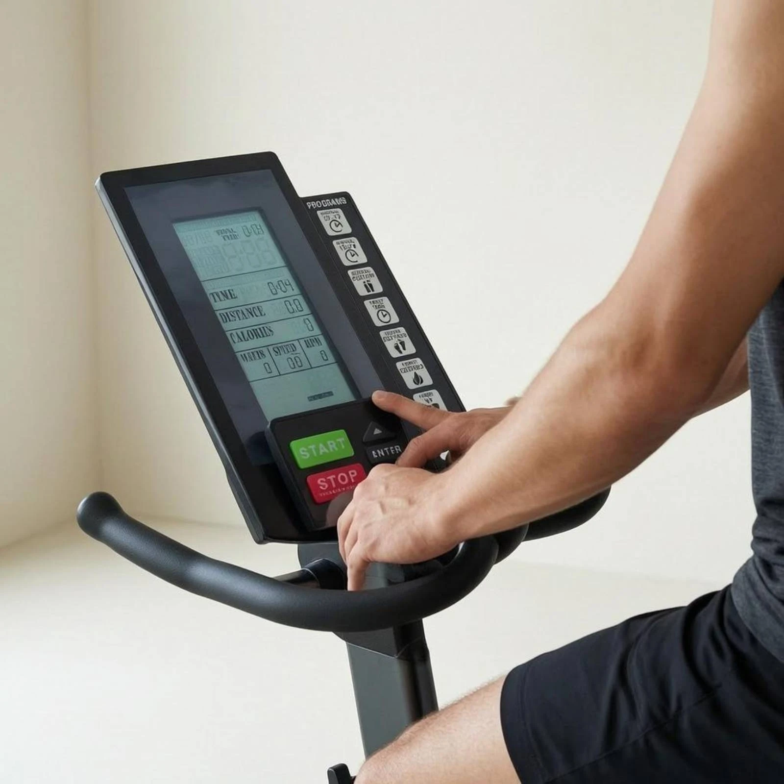 

Exercise Bike Display Panel Automatic Scan Stationary Bike Monitor Fitness Meter Display Button Control Program Modes for Gym