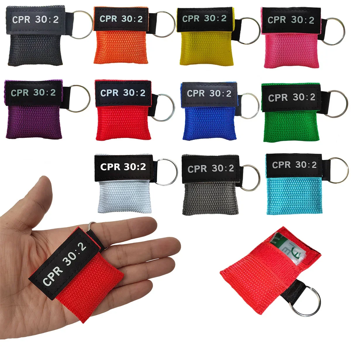 10pcs/lot  30:2 Face Mask Press Breath Save New Cpr Face Shield With Keychain Portable For First Aid Rescue