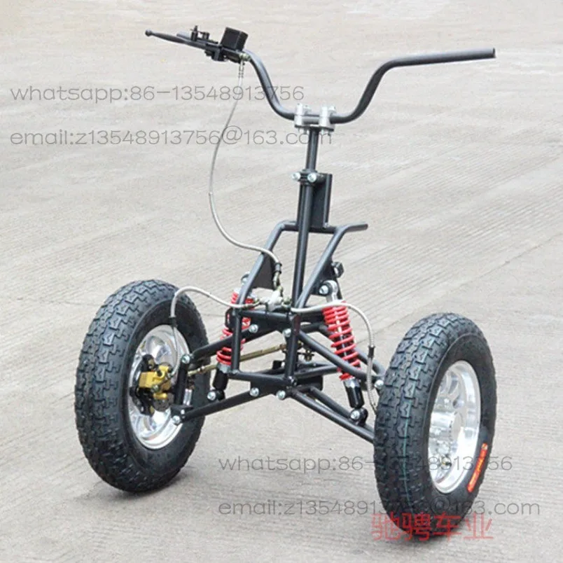 DIY electric four-wheeler accessories, modified inverted three-wheel front suspension rocker arm frame steering assembly