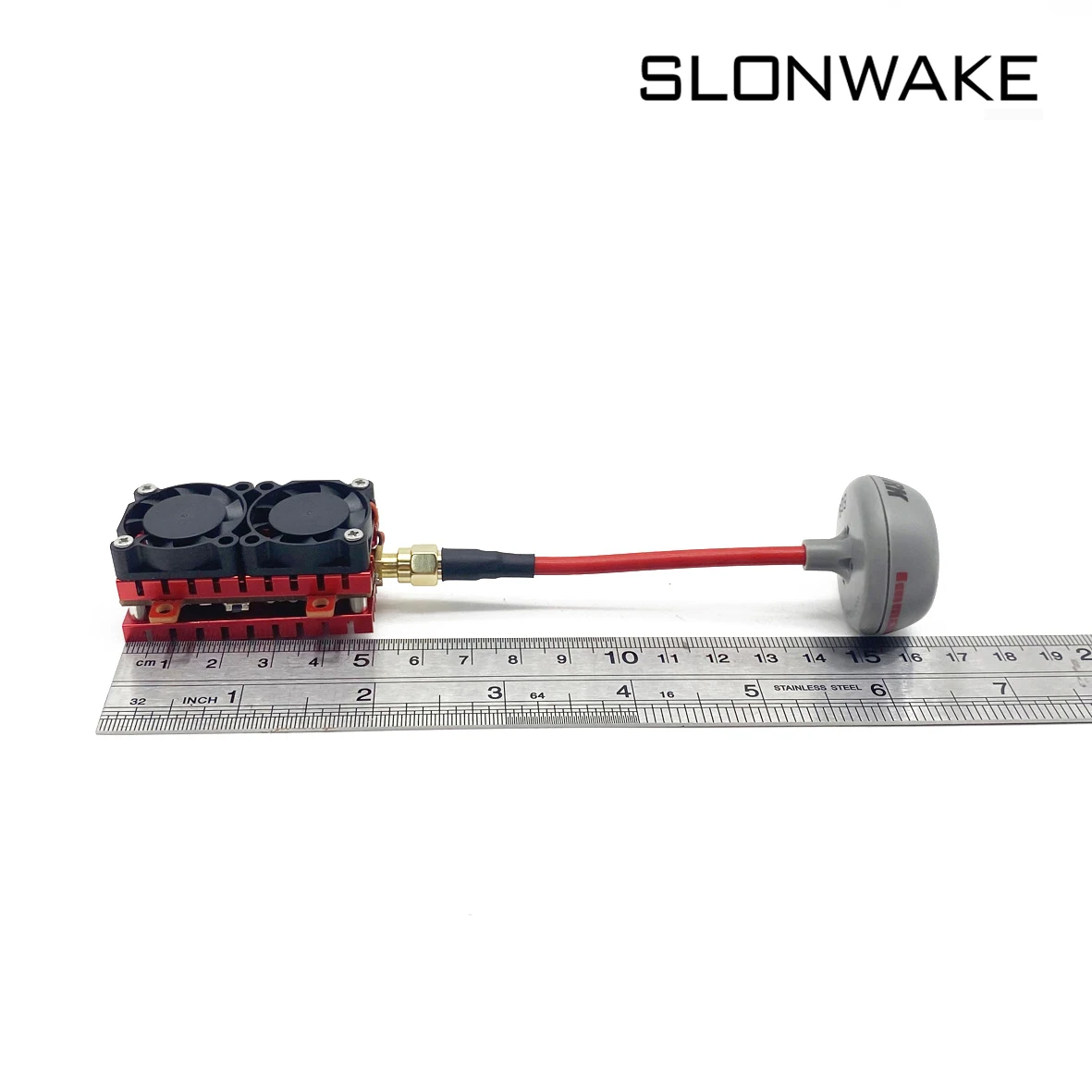 SLONWAKE Modulo trasmettitore FPV VTX a lungo raggio 5W 5.8G 48 canali Doppia ventola di raffreddamento Microfono incorporato per droni da corsa FPV