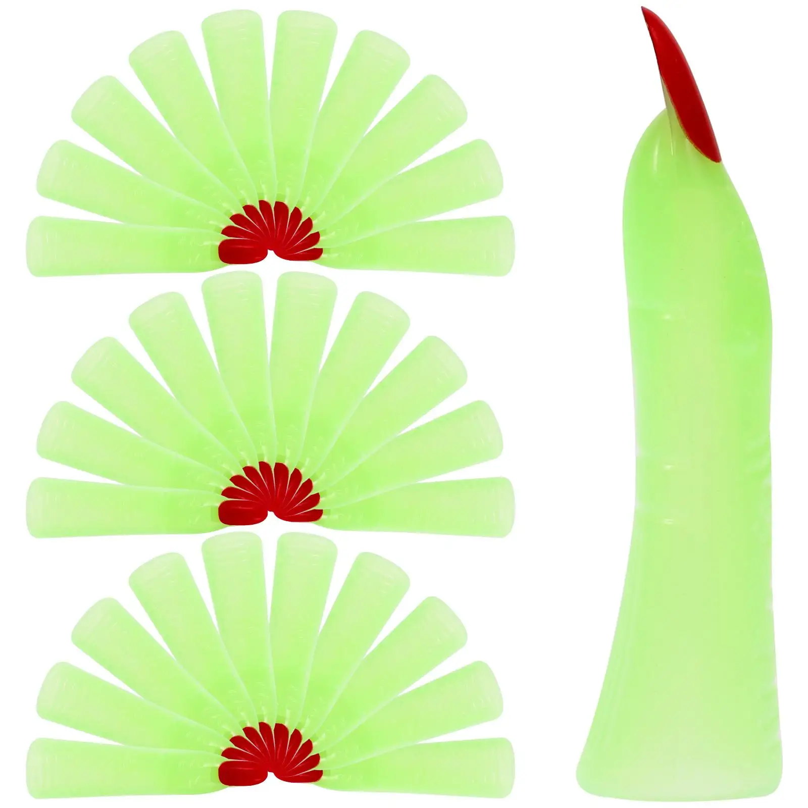 50 Pcs Luminous Glow In The Dark Halloween Witch Fingers Scary Party Costume Prop Zombie Wizard Ghoul Goblin Spooky Fake Nails