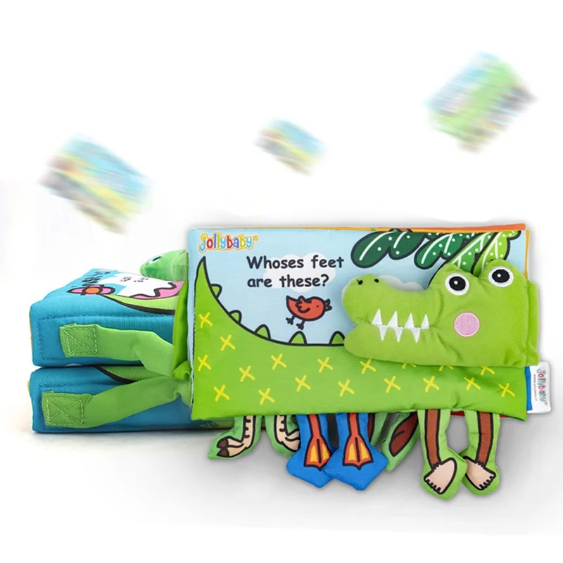 หนังสือผ้าสำหรับเด็กทารก การ์ตูนสัตว์ ของเล่นเสริมพัฒนาการเด็ก ผ้าพลัฌนุ่ม นิทานสำหรับพัฒนาสติปัญญา