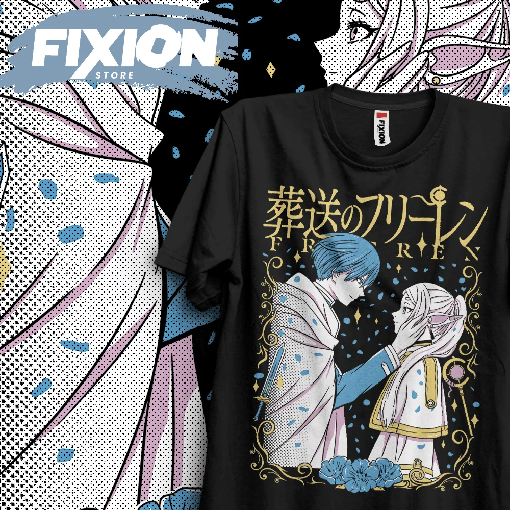 Frieren – Frieren y Himmel BA Anime T Shirt Manga Gift For Anime Lover All Size Cotton