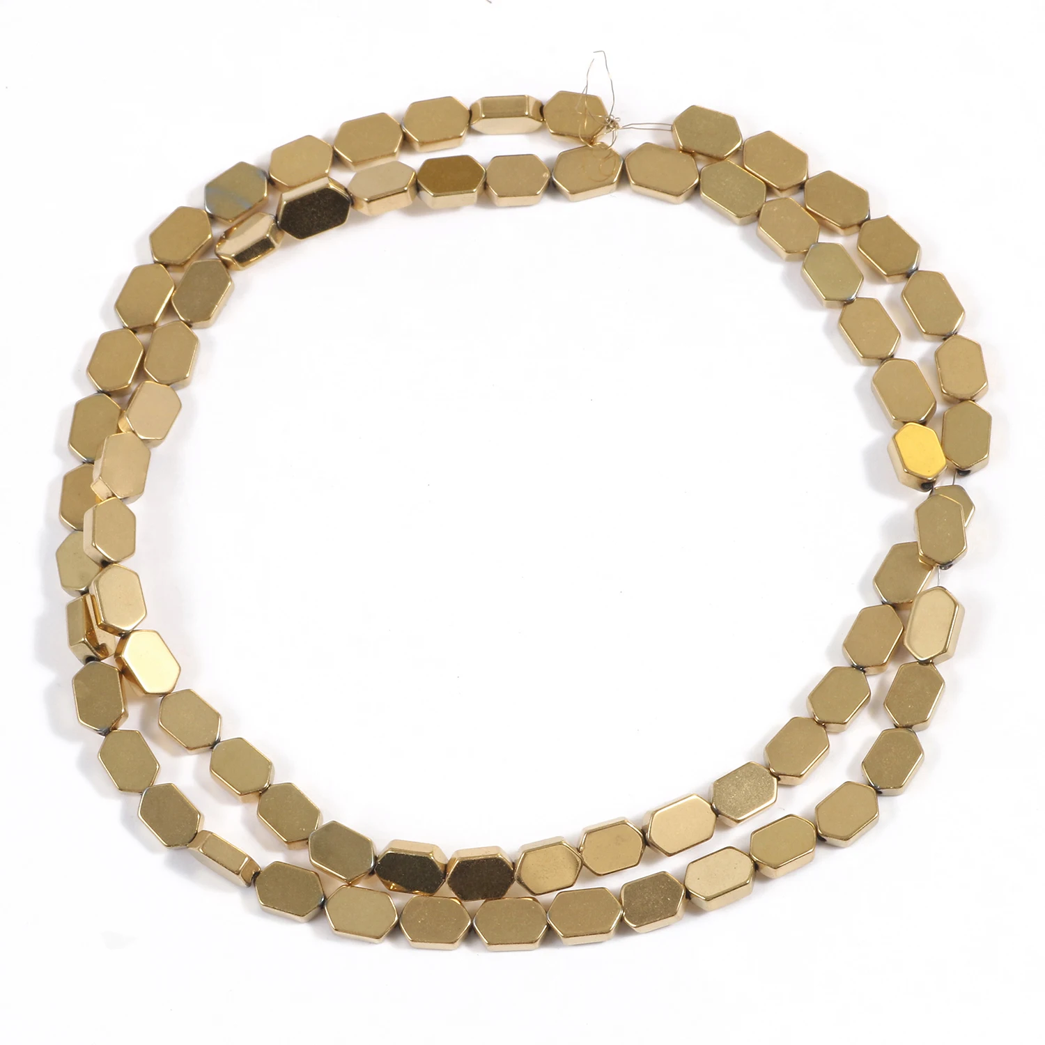 Naturstein AAA+ Hämatit, vergoldet, farbbeständig, runde Abstandsperlen für die Schmuckherstellung, DIY-Armband, Halskette, 15'' – Detail 11