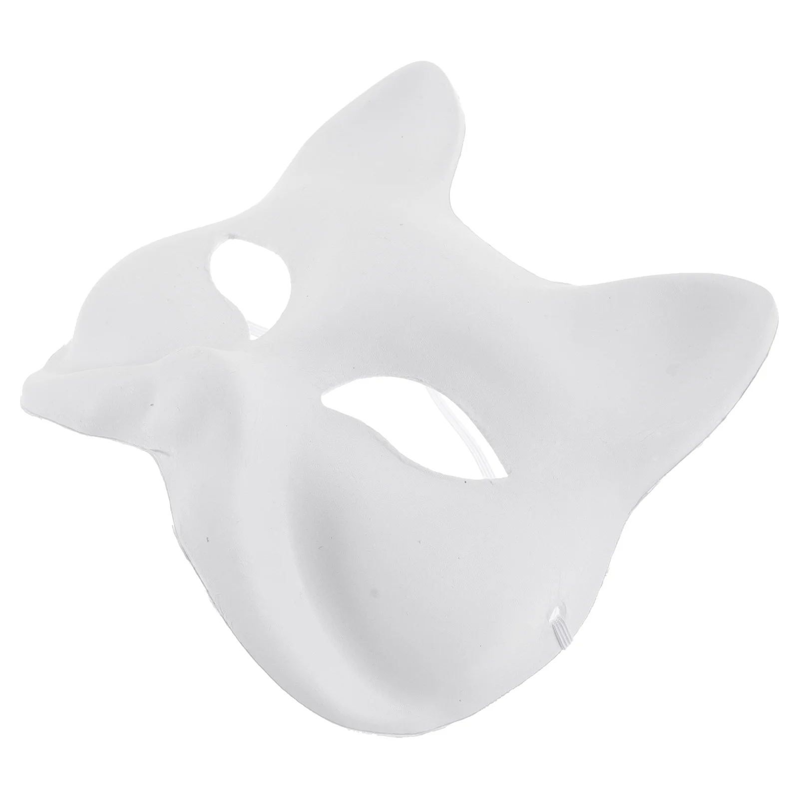 

6 Pcs Fox Face Masks Unpainted Diy Blank Masks Paintable Masquerade Cosplay Animal White Halloween Paper Pulp Crafts