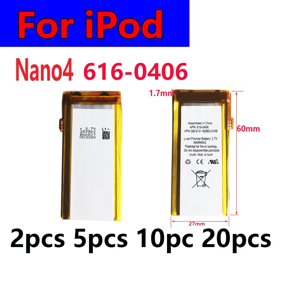 616-0406 Ersatzakku für iPod Nano4, Nano 4 Akku für iPod Nano4 4G 4. Generation MP3-Akkus – Detail 8