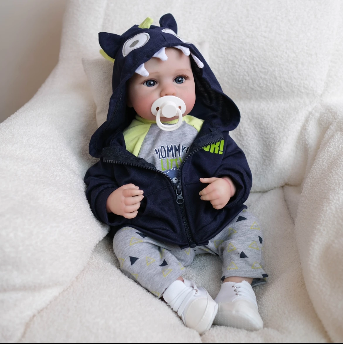 19" ultra-realistische herboren babypop: levensechte pasgeboren met zachte vinylhuid, handgeschilderde aderen, hoogwaardig peuterspeelgoed