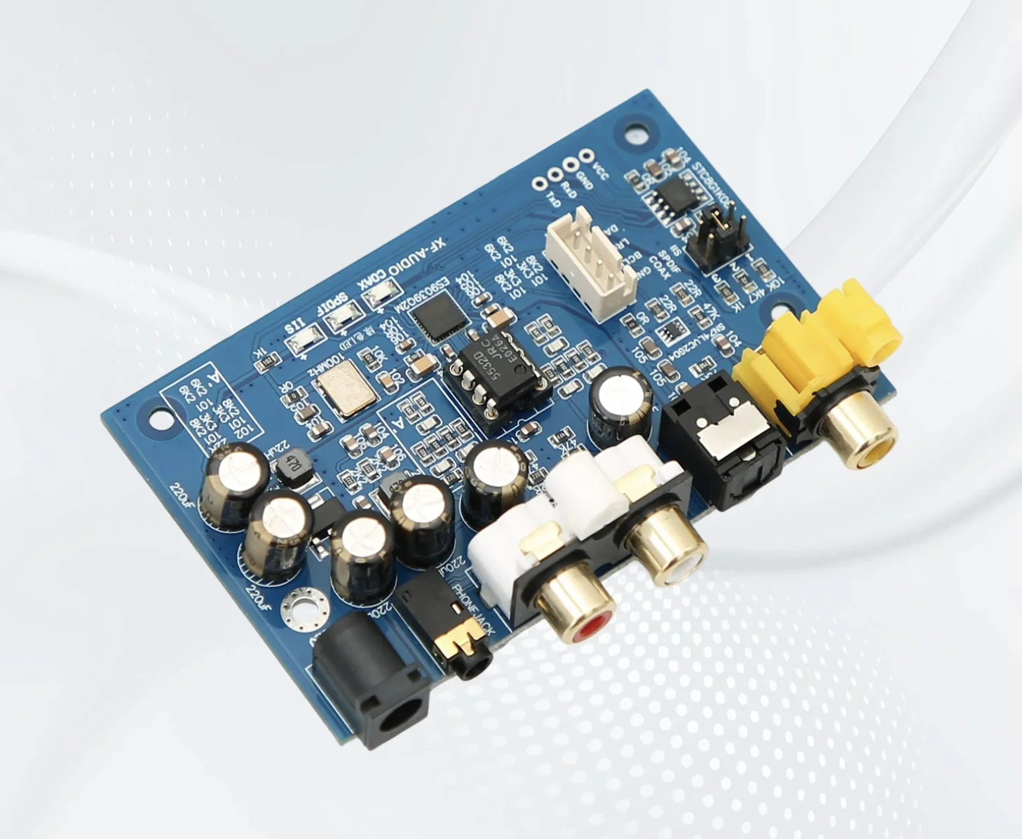 

ES9039Q2M DAC Decoder Board DSD512 Hi-Fi Audio I2S Optical Coaxial Input with JRC5532 Op-Amp