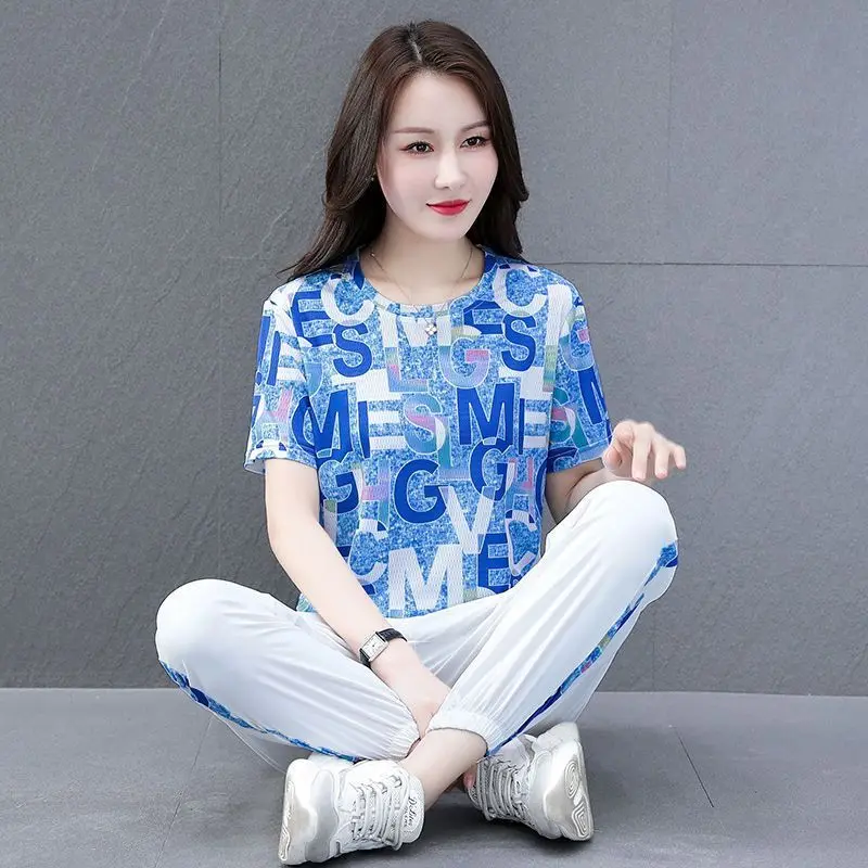 

Women's Summer Casual Loose Fashion Simplicity Printing O-neck Short Sleeve T-Shirt Women Clothes All-match Temperament Tops