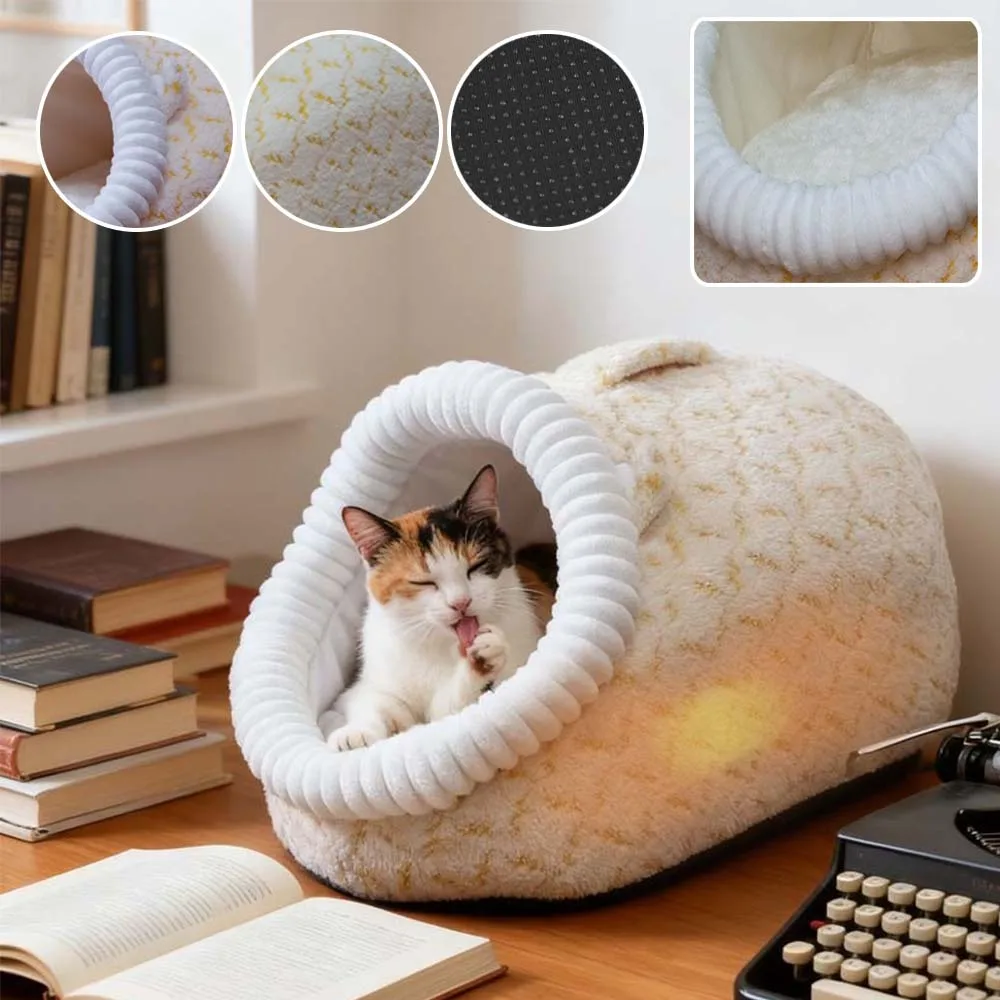 

Warm Deep Sleep Pet Bed for Cat Small Dogs Winter Warmth House with Soft Fabric Four Seasons Universal Pet Cave 숨숨집 Cuccia Gatti