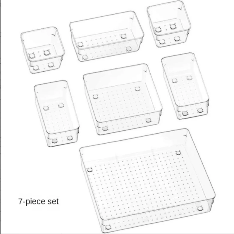 Organizer per cassetti trasparente divisorio per cassetti trasparente scatola portaoggetti custodia per contenitori per utensili cosmetici scatola