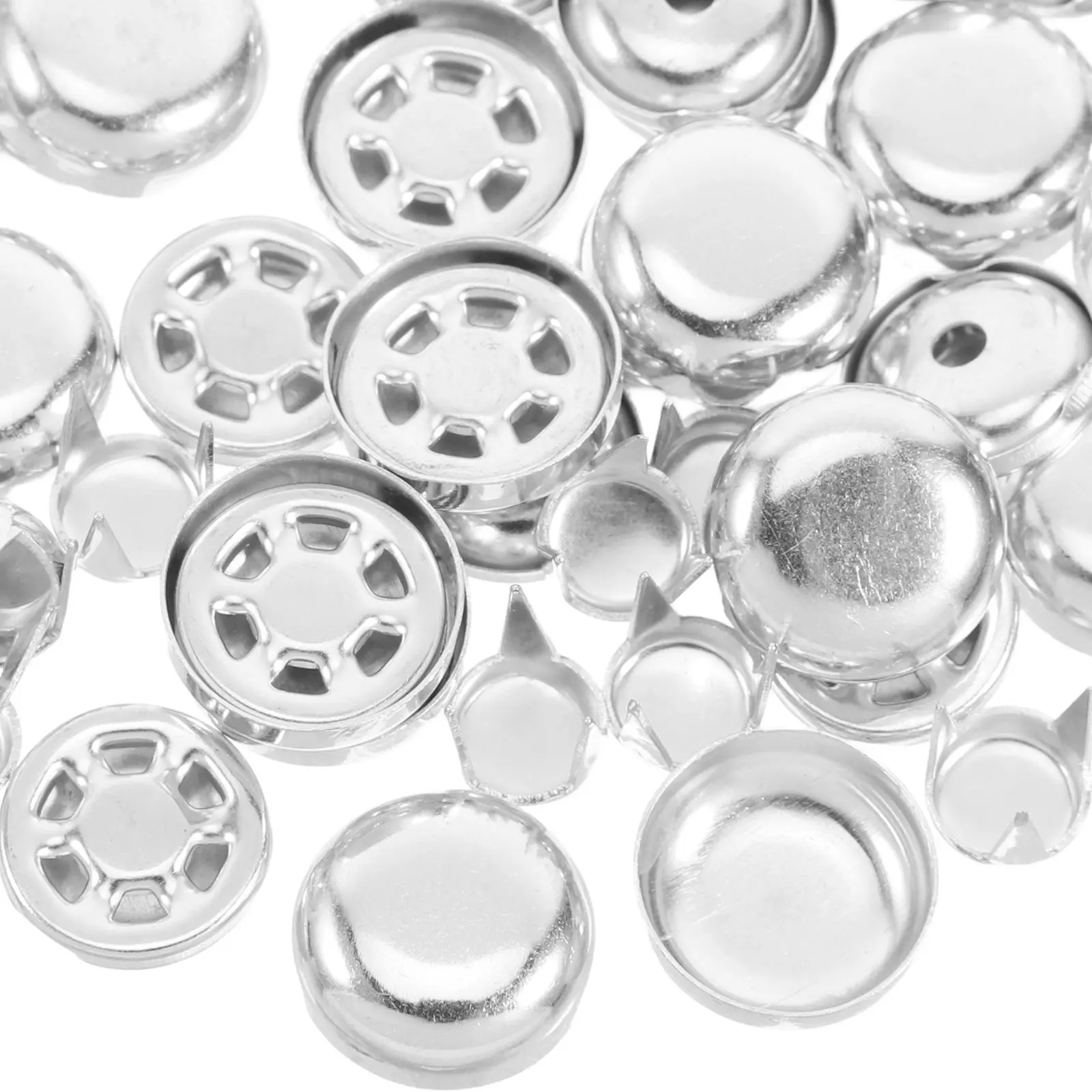 100pcs Silver 15mm Metal Baseball Buckle Button Covers Replacement Aluminum Hat Making Repair Kit